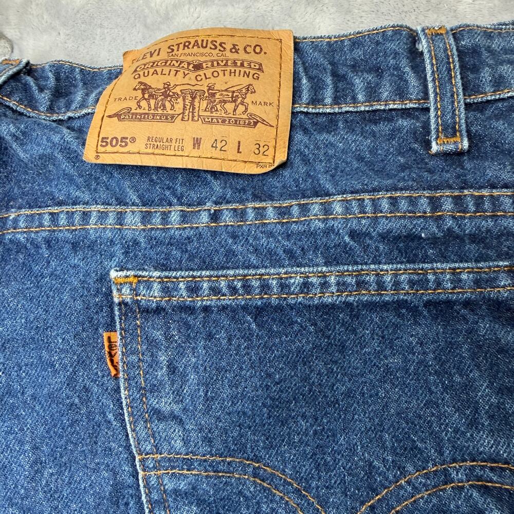 Sold Vintage Levis‎ Orange R Tab Jeans 505 Size 42x32 Mens Straight Blue Regular